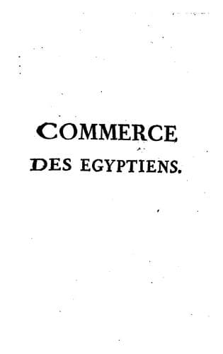 Tapa de Histoire du commerce et de la navigation des Egyptiens