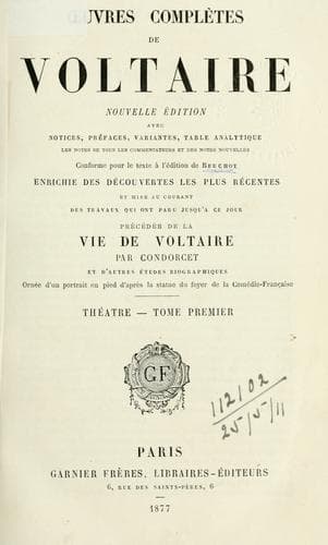 Tapa de Oeuvres complètes de Voltaire