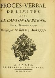 Tapa de Procès-verbal de limites avec le Canton de Berne