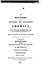 Tapa de The History of the Discovery and Settlement of America