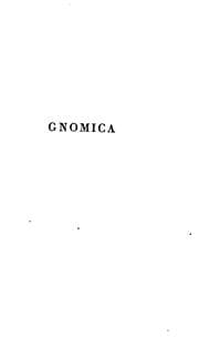 Tapa de Gnomica: detached thoughts... especially with refrence to poetical faculties and habits