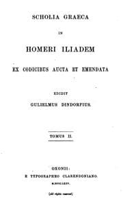 Tapa de Scholia Graeca in Homeri Iliadem: ex codicibus aucta et emendata