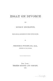 Tapa de Essay on Divorce and Divorce Legislation