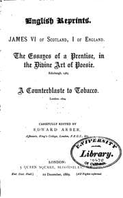 Tapa de The Essayes of a Prentise, in the Divine Art of Poesie. Edinburgh. 1585: A ..
