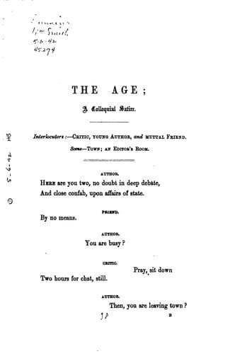 Tapa de The Age: A Colloquial Satire
