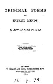 Tapa de Original poems for infant minds, by A. and J. Taylor