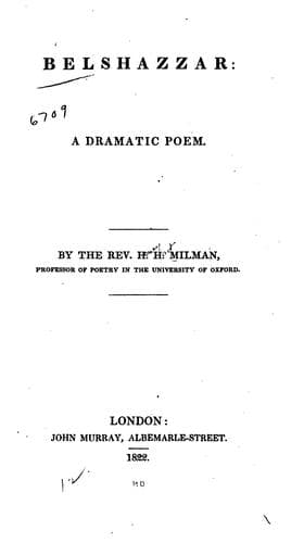 Tapa de Belshazzar: A Dramatic Poem