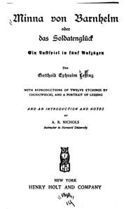 Tapa de Minna Von Barnhelm, Oder, Das Soldatenglück: Oder, Das Soldatenglück; Ein Lustspiel in Fünf Aufzügen