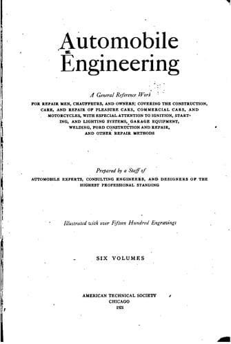 Tapa de Automobile Engineering: A General Reference Work