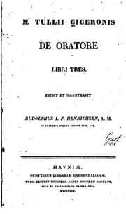 Tapa de M. Tullii Ciceronis De oratore libri tres