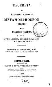 Tapa de Decerpta ex ... Metamorphoseon libris, with Engl. notes by G. Ferguson