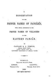 Tapa de A Dissertation on the Proper Names of Panjâbîs: With Special Reference to ..