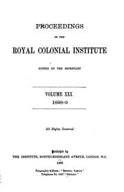 Tapa de Proceedings of the Royal Colonial Institute