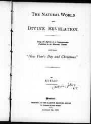 Tapa de The natural world and divine revelation