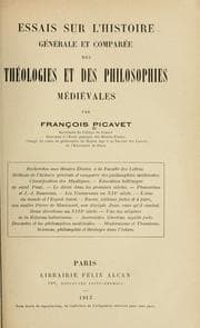 Tapa de Essais sur l'histoire générale et comparée des théologies et des philosophies médiévales