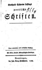 Tapa de Gotthold Ephraim Lessings poetische Schriften