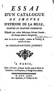 Tapa de Essai d'un catalogue de l'œuvre d'Etienne de la Belle, peintre et graveur florentin