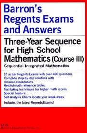 Tapa de Barron's Regents Exams and Answers - Sequential Math Course III