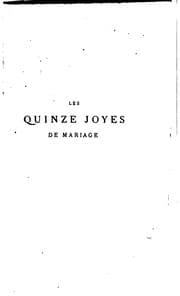 Tapa de Le quinze joyes de mariage