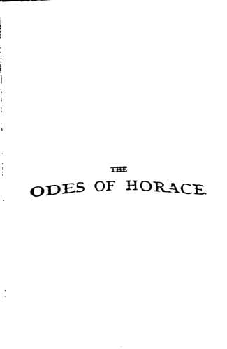 Tapa de the odes of horace