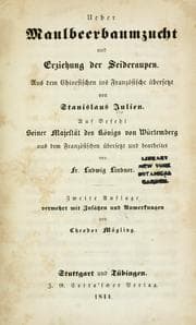 Tapa de Ueber Maulbeerbaumzucht und Erziehung der Seideraupen