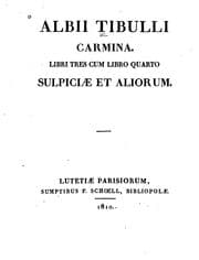 Tapa de Carmina: Libri tres cum libro quarto Sulpiciae et Aliorum