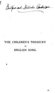 Tapa de The Children's Treasury of English Song
