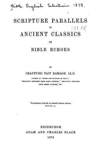 Tapa de Scripture Parallels in Ancient Classics: Or, Bible Echoes
