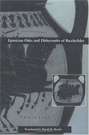 Tapa de Epinician odes and dithyrambs of Bacchylides