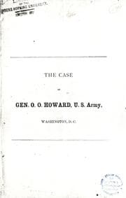 Tapa de The case of Gen. O.O. Howard, U.S. Army, Washington, D.C