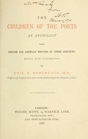 Tapa de The children of the poets, an anthology from English and American writers of three centuries