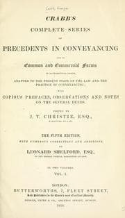 Tapa de Crabb's Complete series of precedents in conveyancing and of common and commercial forms in alphabetical order