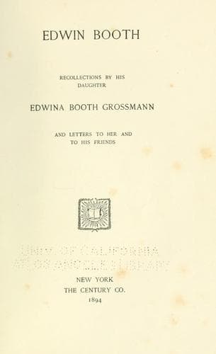 Tapa de Edwin Booth