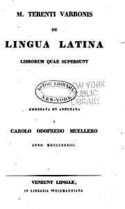 Tapa de De lingua Latina librorum quae supersunt