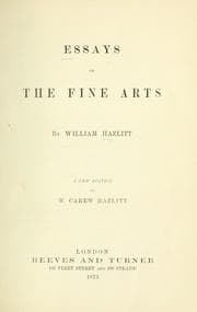 Tapa de Essays on the fine arts