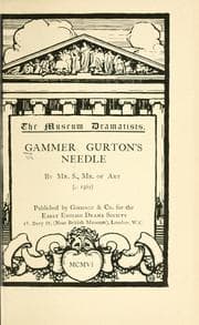 Tapa de Gammer Gurton's needle