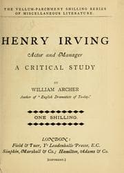 Tapa de Henry Irving, actor and manager