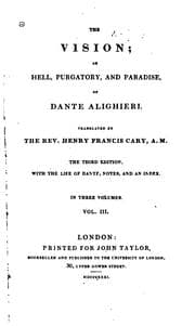 Tapa de The Vision; Or, Hell, Purgatory and Paradise of Dante Alighieri