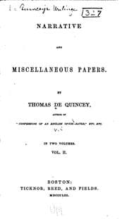 Tapa de De Quincey's Writings