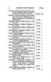 Tapa de Cornwall parish registers