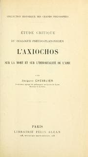 Tapa de Étude critique du dialogue pseudo-platonicien l'Axiochos