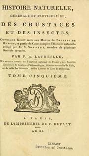 Tapa de Histoire naturelle, générale et particulière des crustacés et des insectes