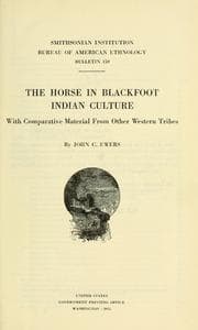 Tapa de The horse in Blackfoot Indian culture