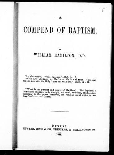 Tapa de A compend of baptism