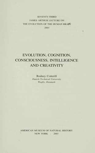 Tapa de Evolution, cognition, consciousness, intelligence and creativity