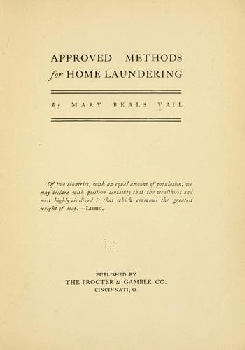 Tapa de Approved methods for home laundering