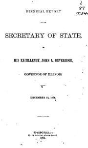 Tapa de Biennial Report of the Secretary of State of the State of Illinois