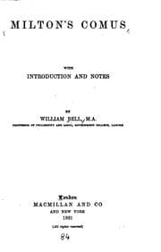 Tapa de Comus: With Introd. and Notes