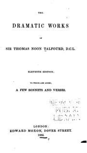 Tapa de The Dramatic Works of Sir Thomas Noon Talfourd