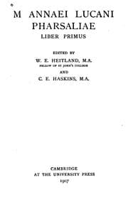 Tapa de M. Annaei Lucani Pharsaliae, liber primus